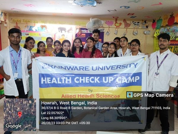 Optometry students conduct a vision screening camp for the children of The Tree House, a kindergarten school in Shibpur