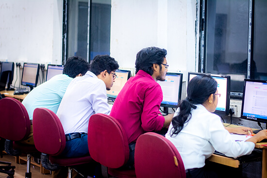 Brainware University computer science & engineering students are working in computers