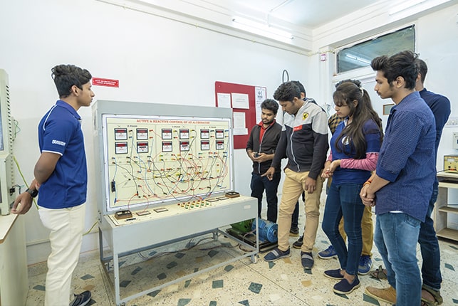 Electrical Engineering students are testing in Power system I Lab